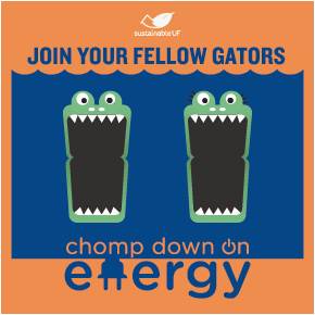 Sustainable UF stickers for "Chomp Down on Energy" light switches