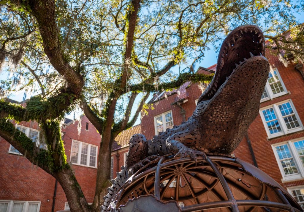 Gus Gator Statue on UF campus