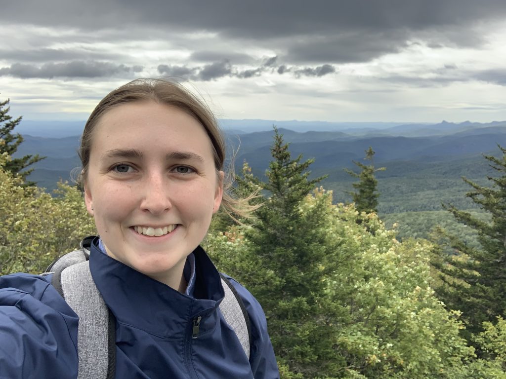 Madeline Stewart, UF student, enjoying some free time hiking in the mountains.