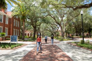 Students on Campus wearing masks