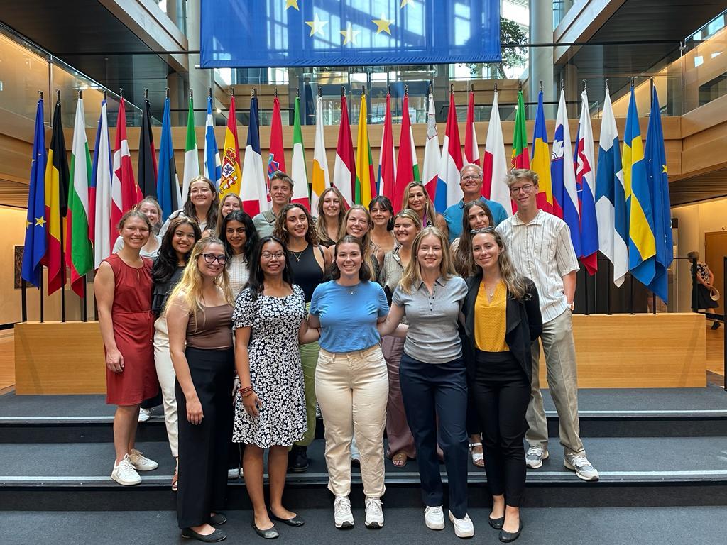 UF Student study abroad group at the United Nations headquarters in Geneva, Switzerland. 
